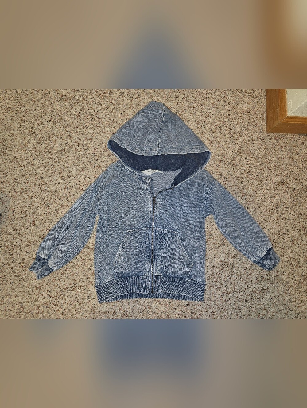 H&M Kids Denim-Look Zip-Up Hoodie (Size 3-4Y)